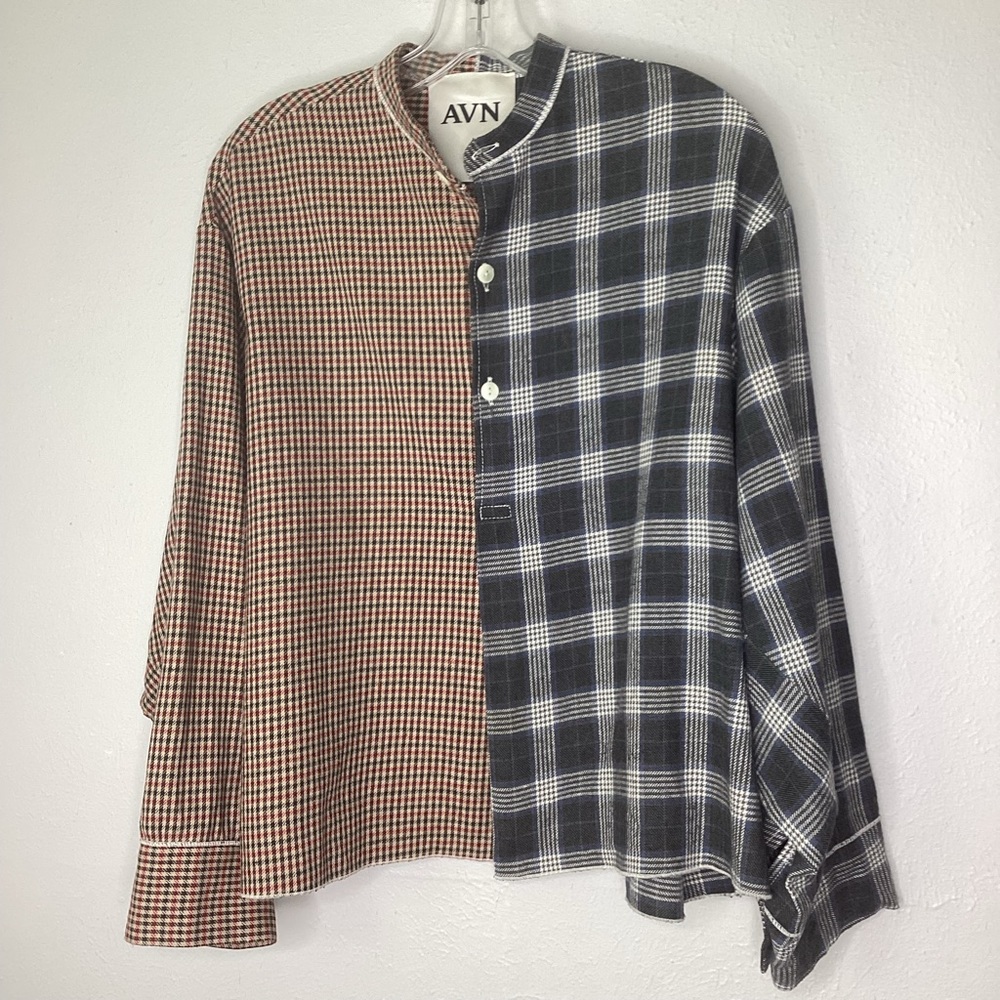 AVN Boxy Top Mixed Plaids Italy 40